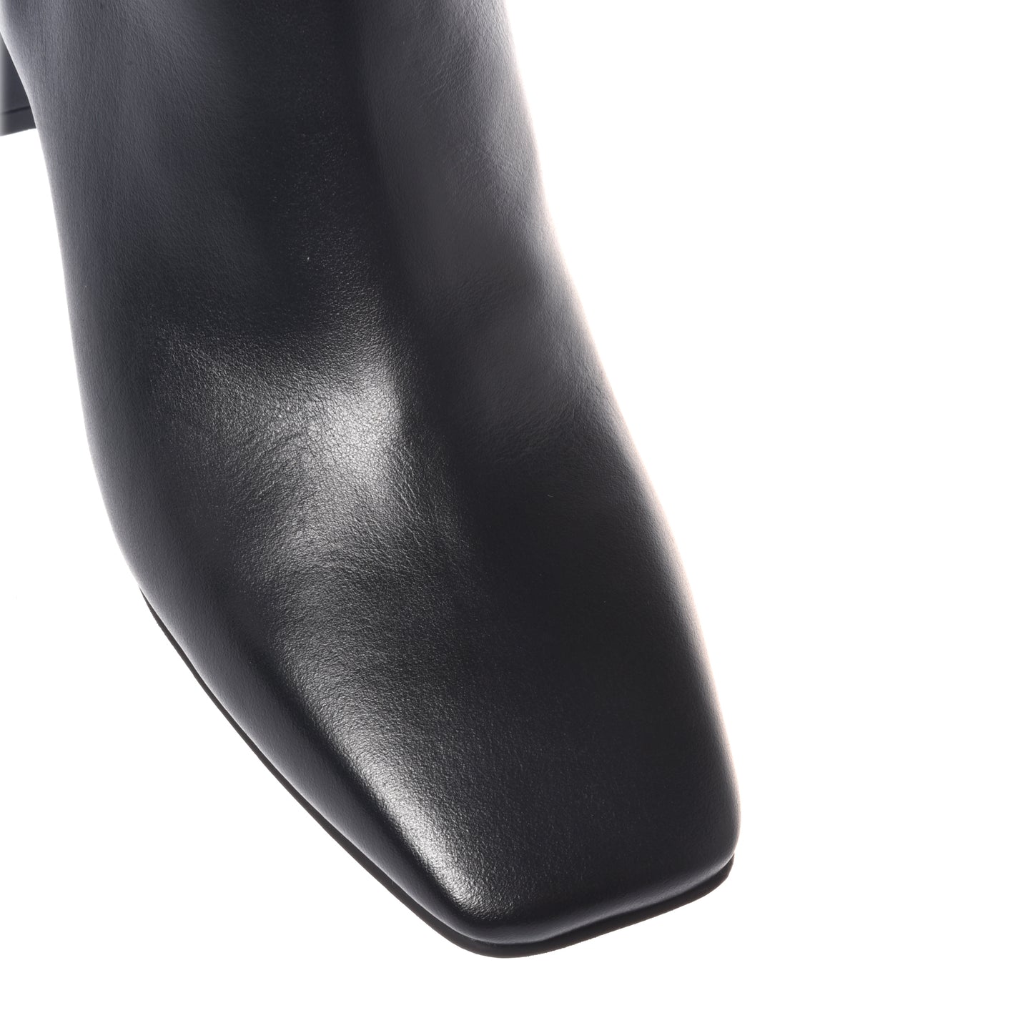 Black leather ankle boots