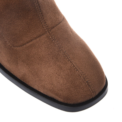 Brown vegetable-tanned suede boots
