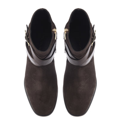 Stivaletti in pelle scamosciata e marrone scuro