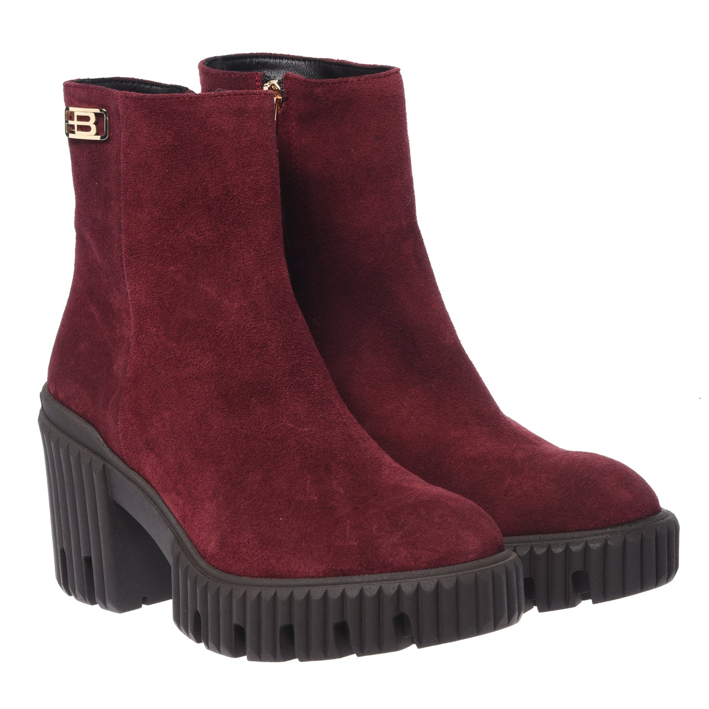 Stivaletti in pelle scamosciata bordeaux