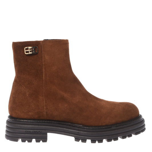 Brown suede ankle boots