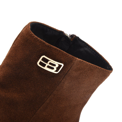Stivaletti in pelle scamosciata marrone