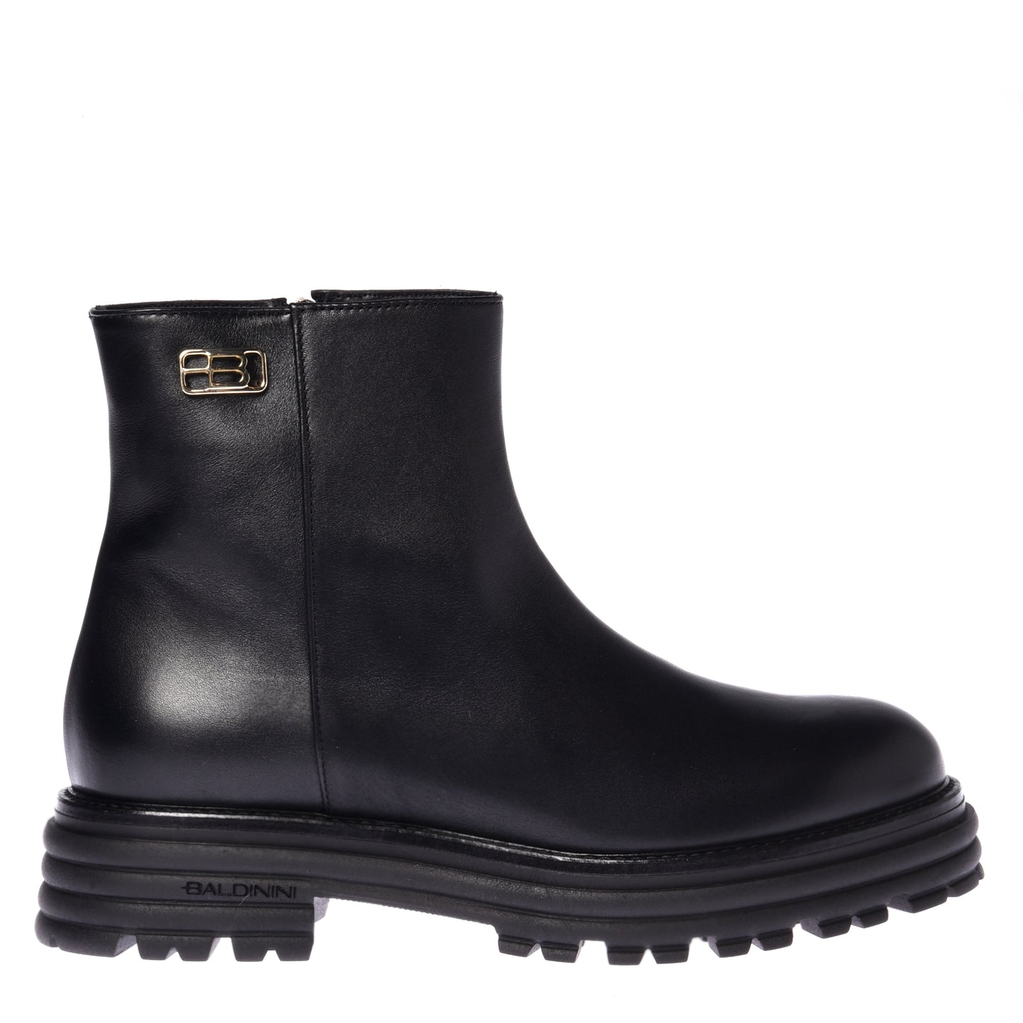 Black leather ankle boots