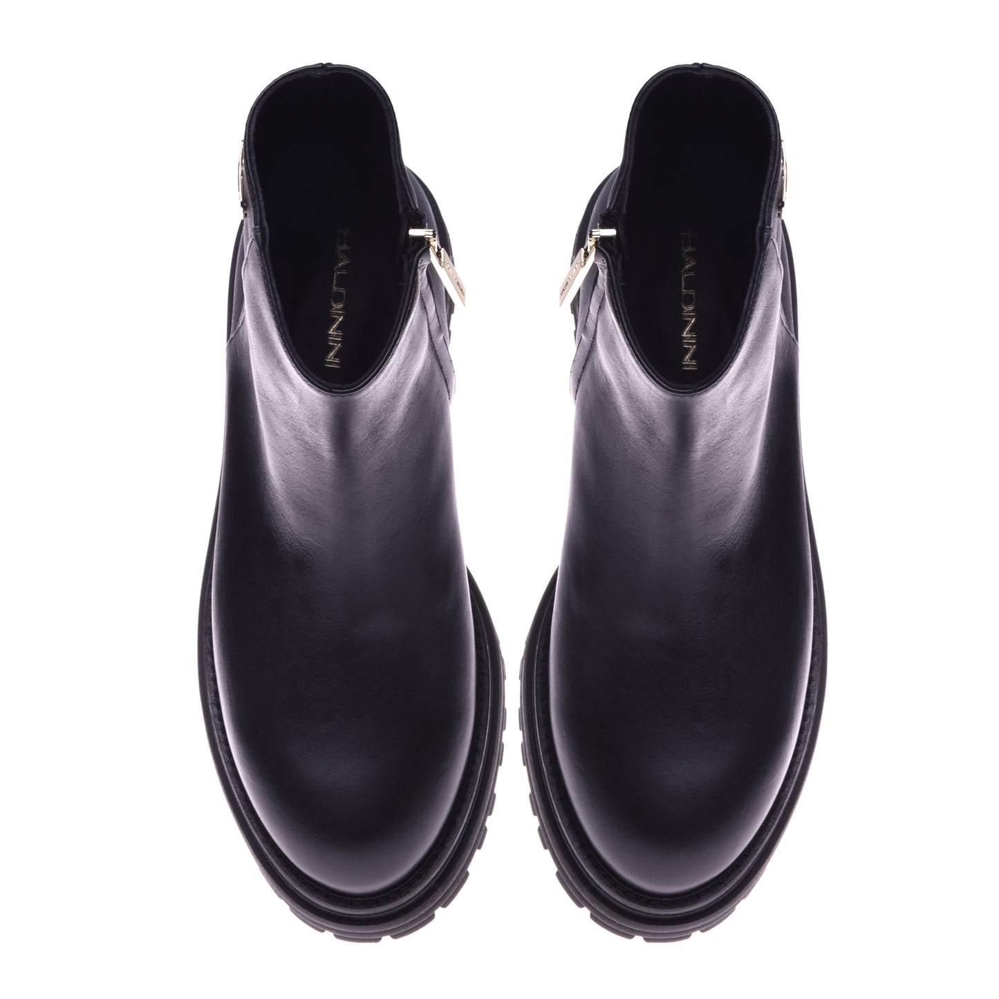 Black leather ankle boots