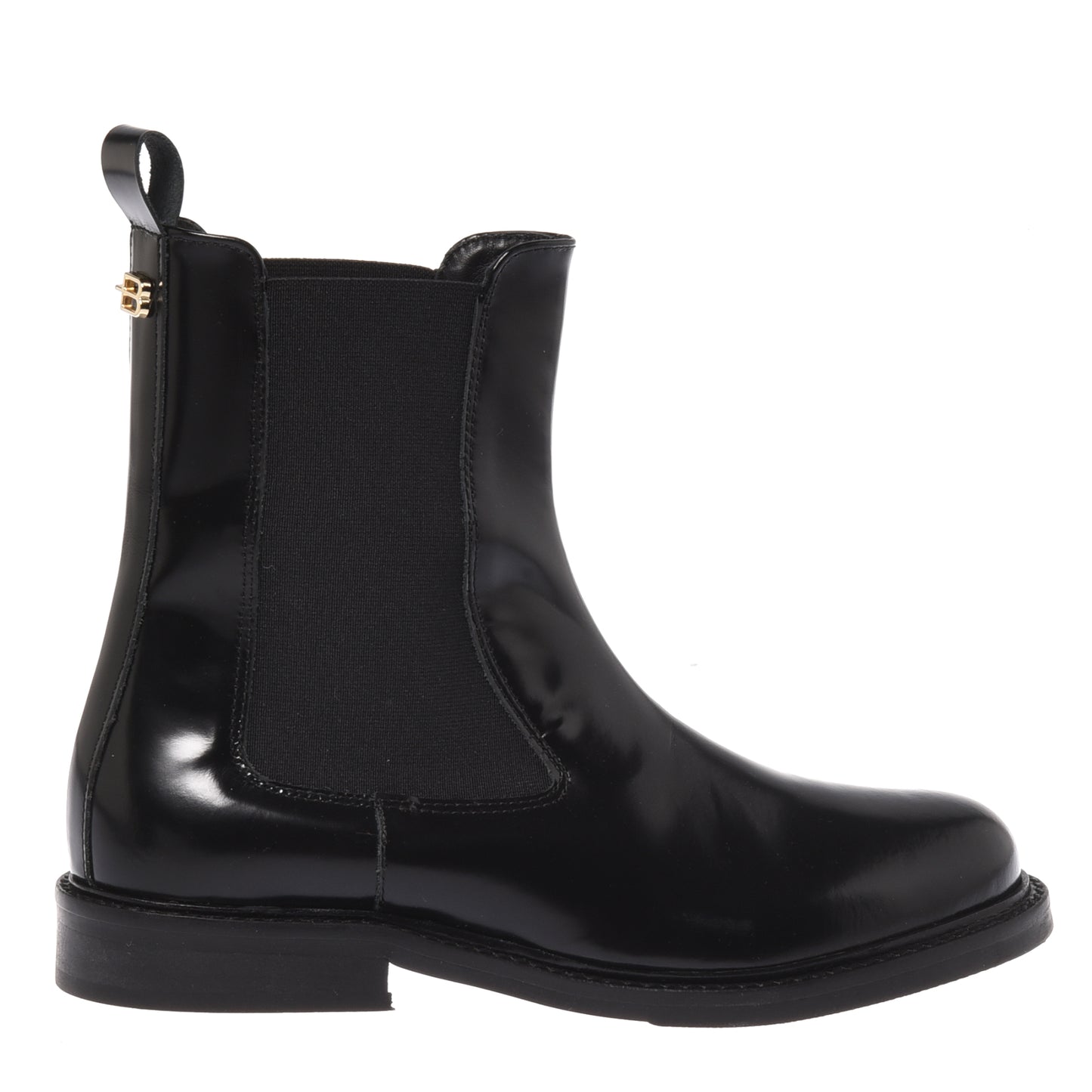 Black sanded leather ankle boots