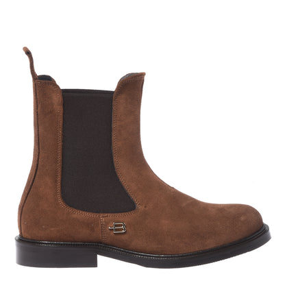 Brown suede ankle boots