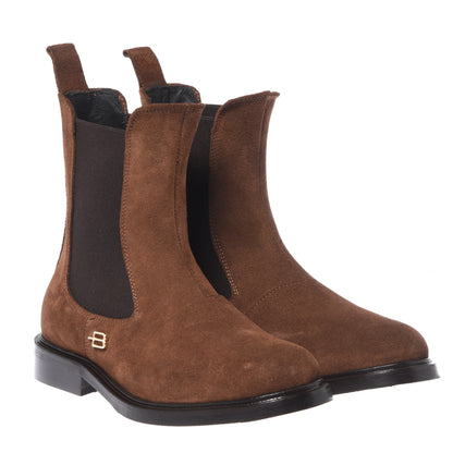 Brown suede ankle boots
