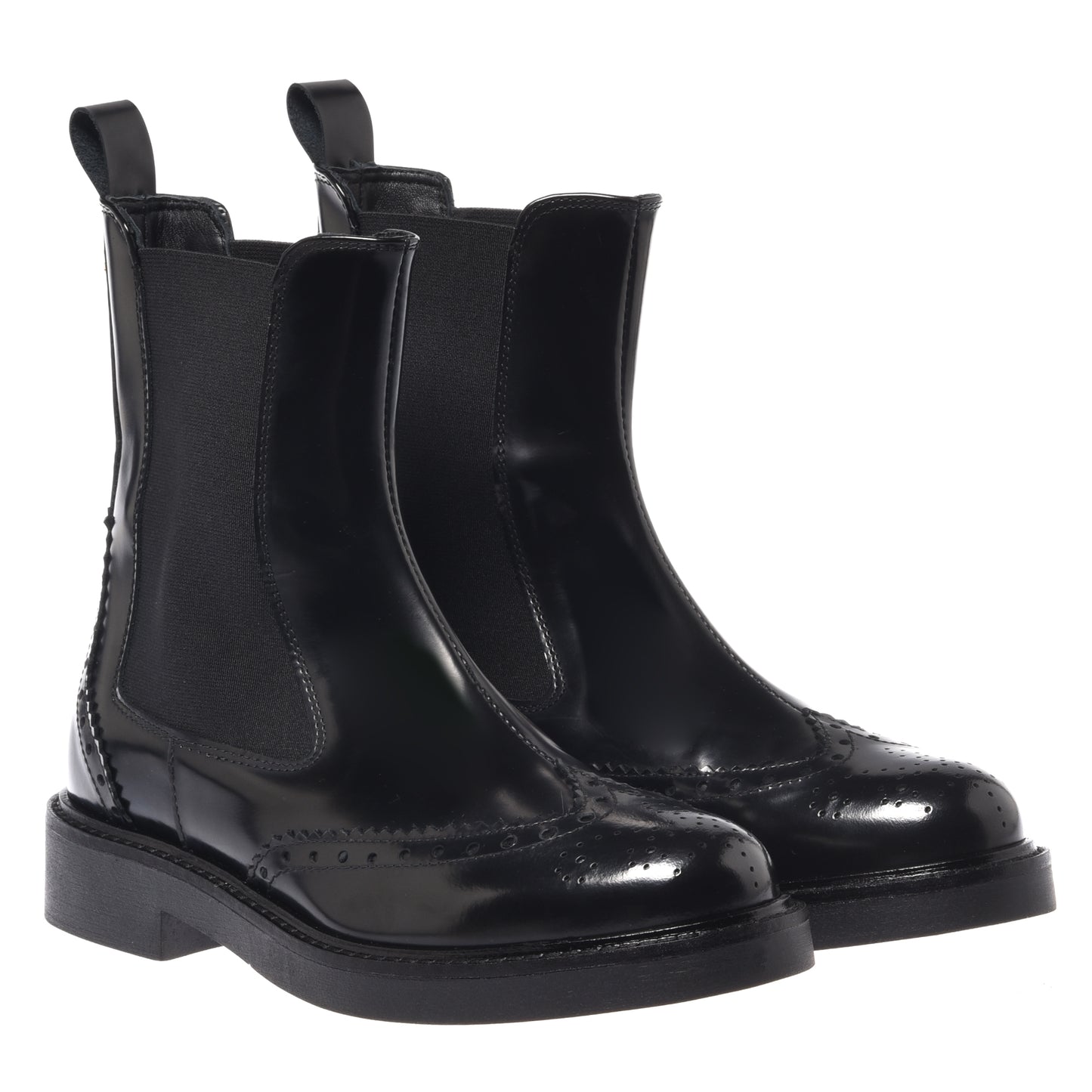 Black sanded leather ankle boots