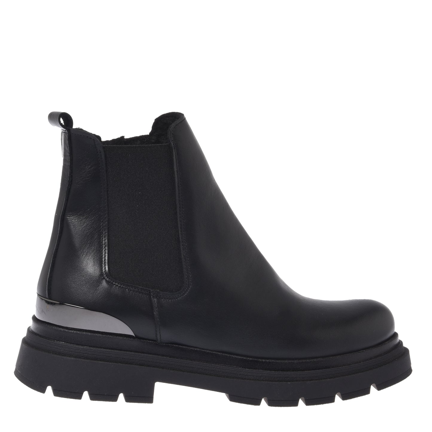 Black leather ankle boots