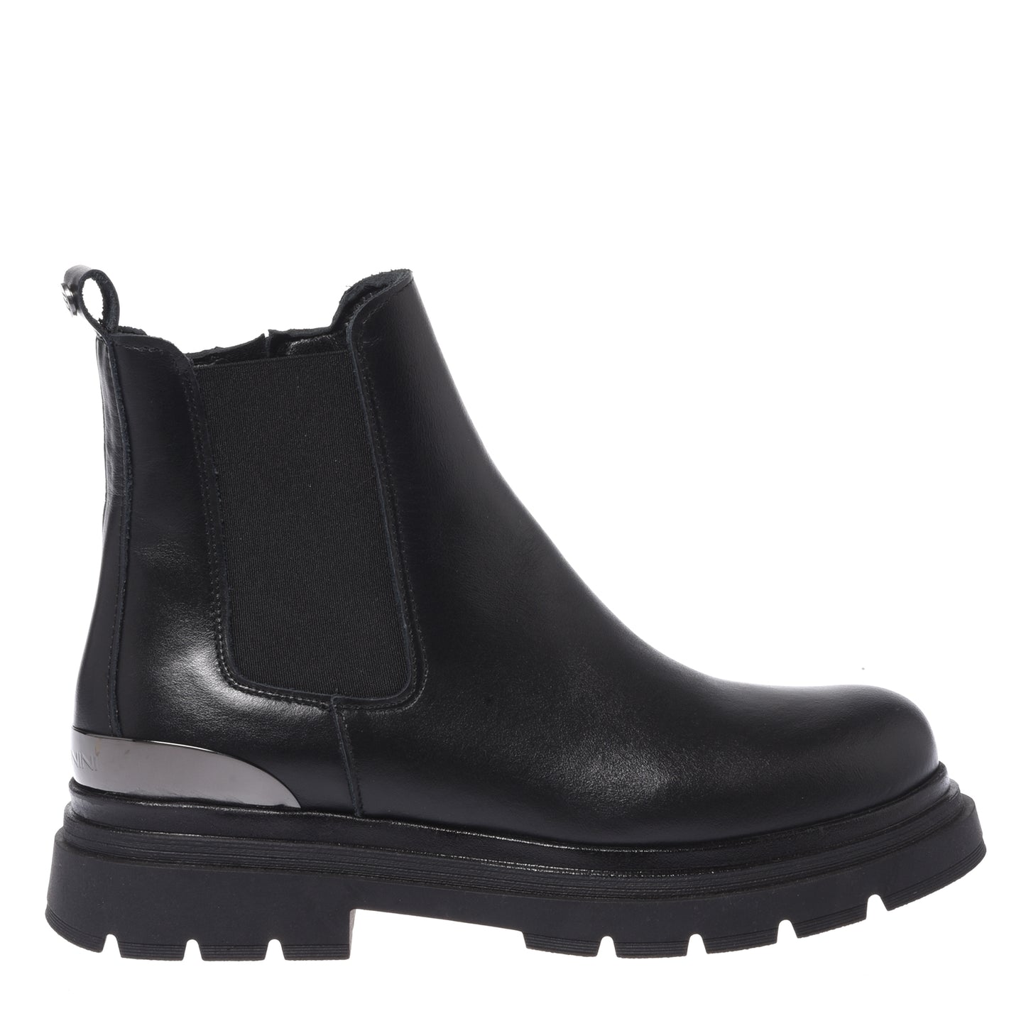 Black leather ankle boots