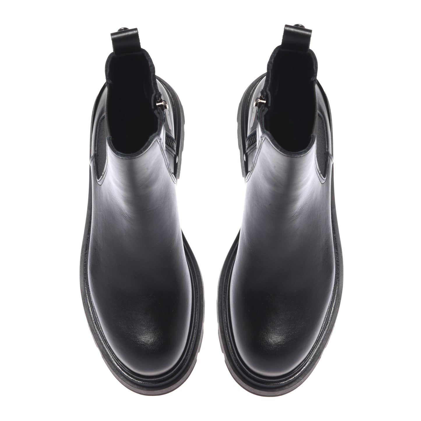 Black leather ankle boots
