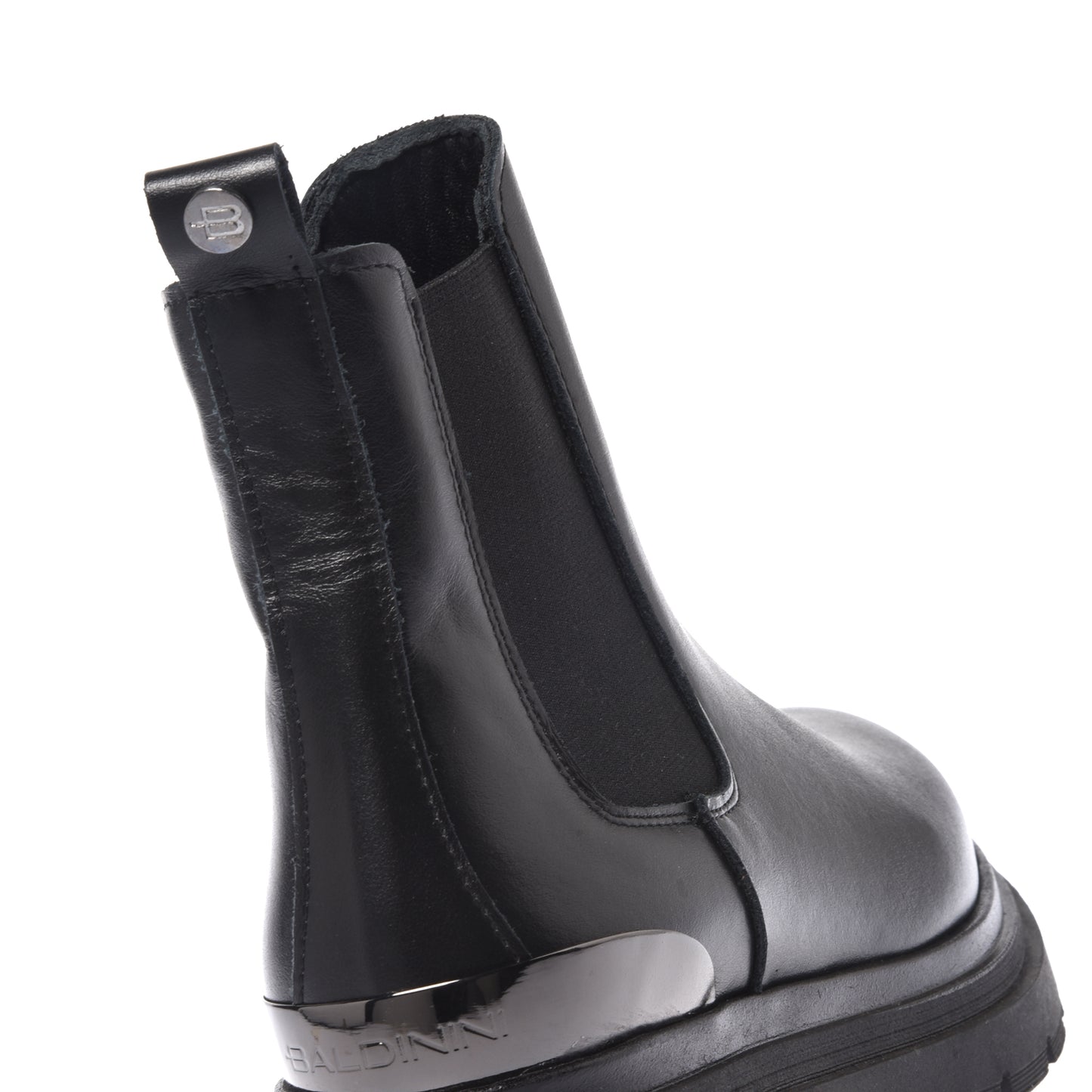 Black leather ankle boots