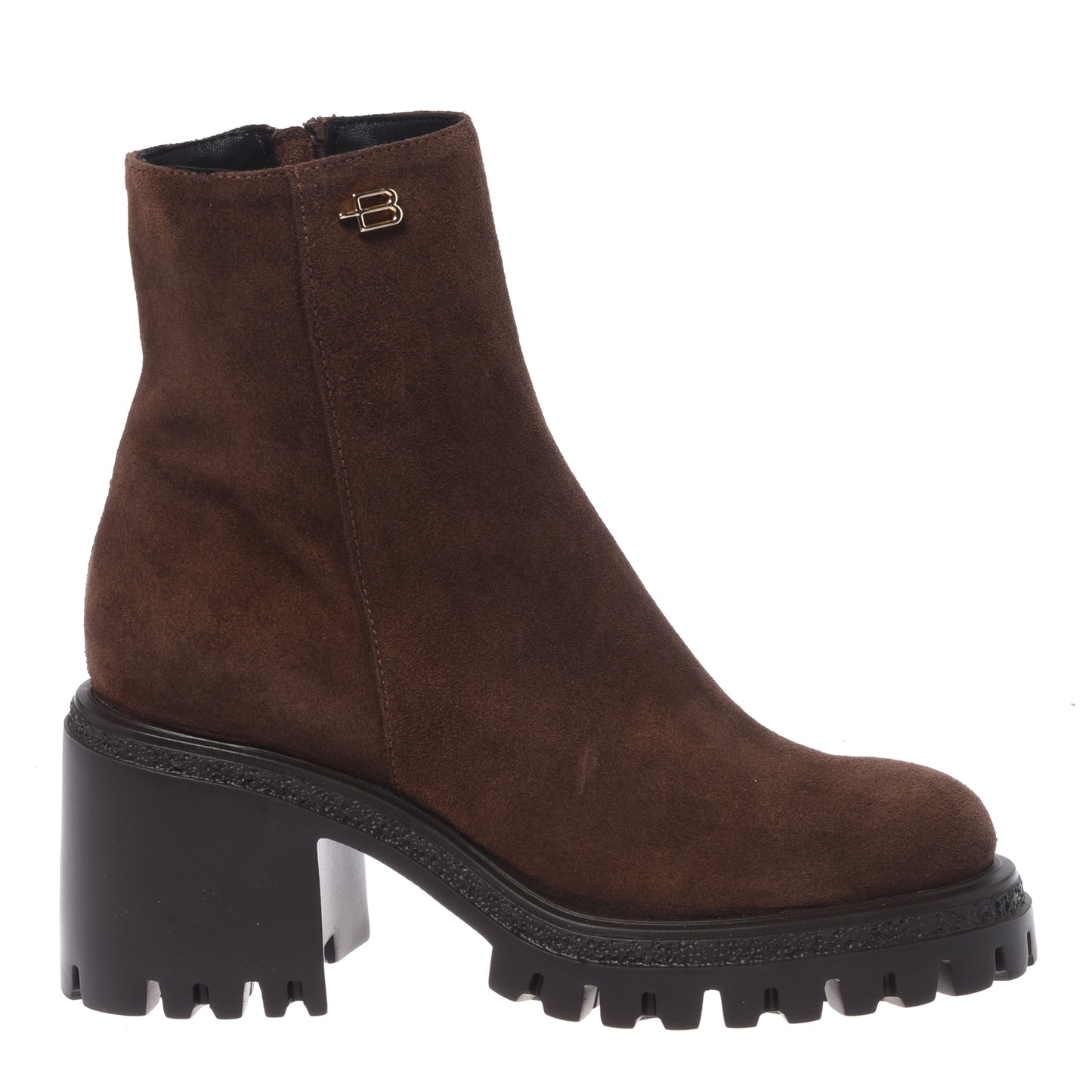 Dark brown suede ankle boots
