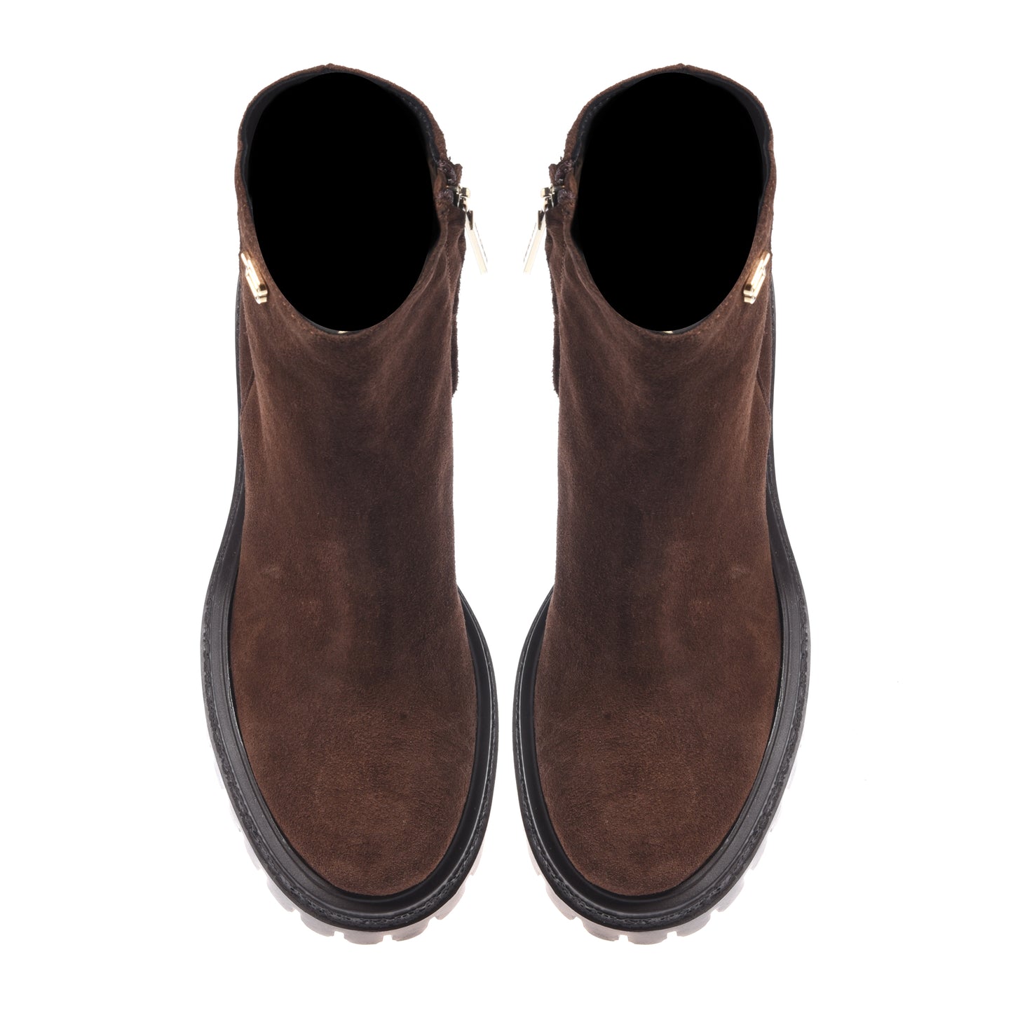 Dark brown suede ankle boots
