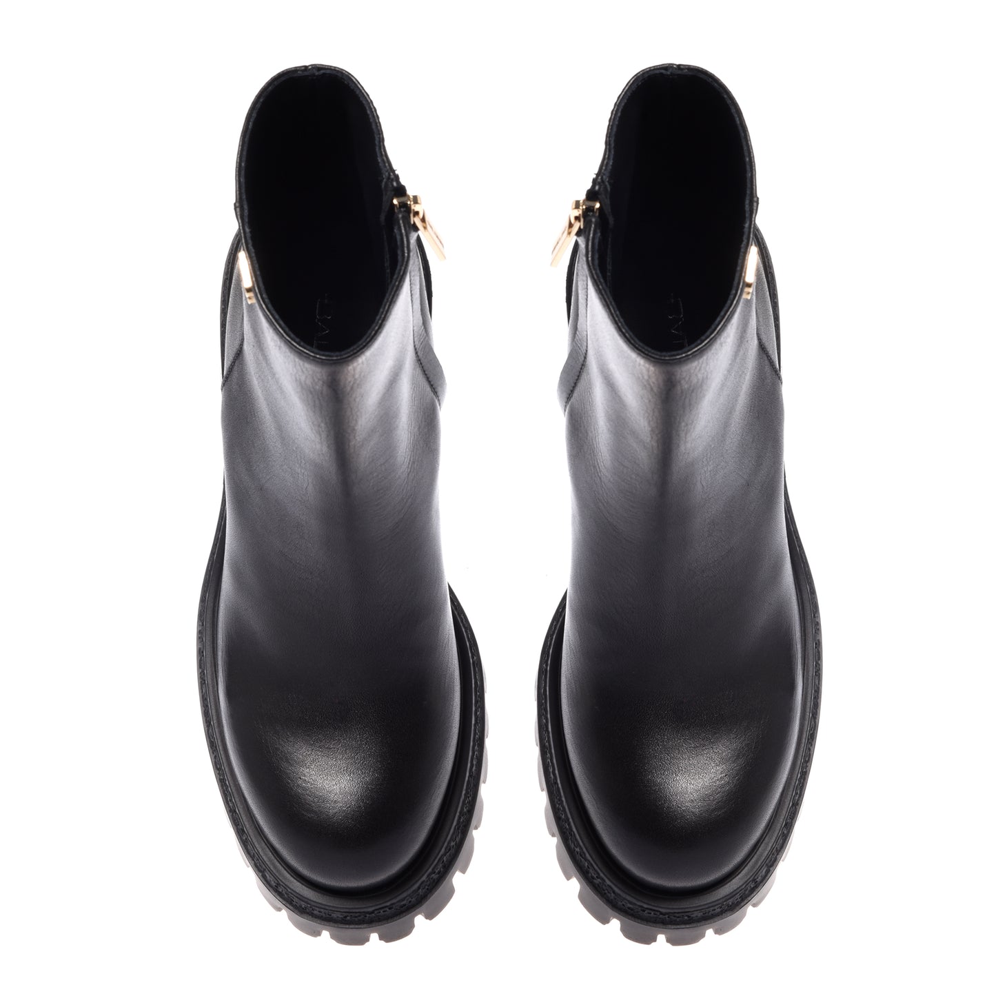 Black leather ankle boots