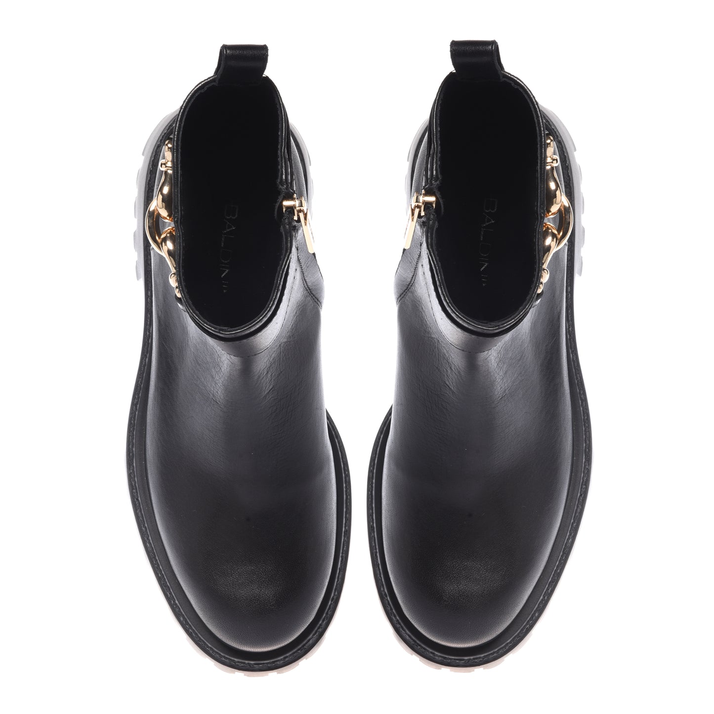 Black leather ankle boots