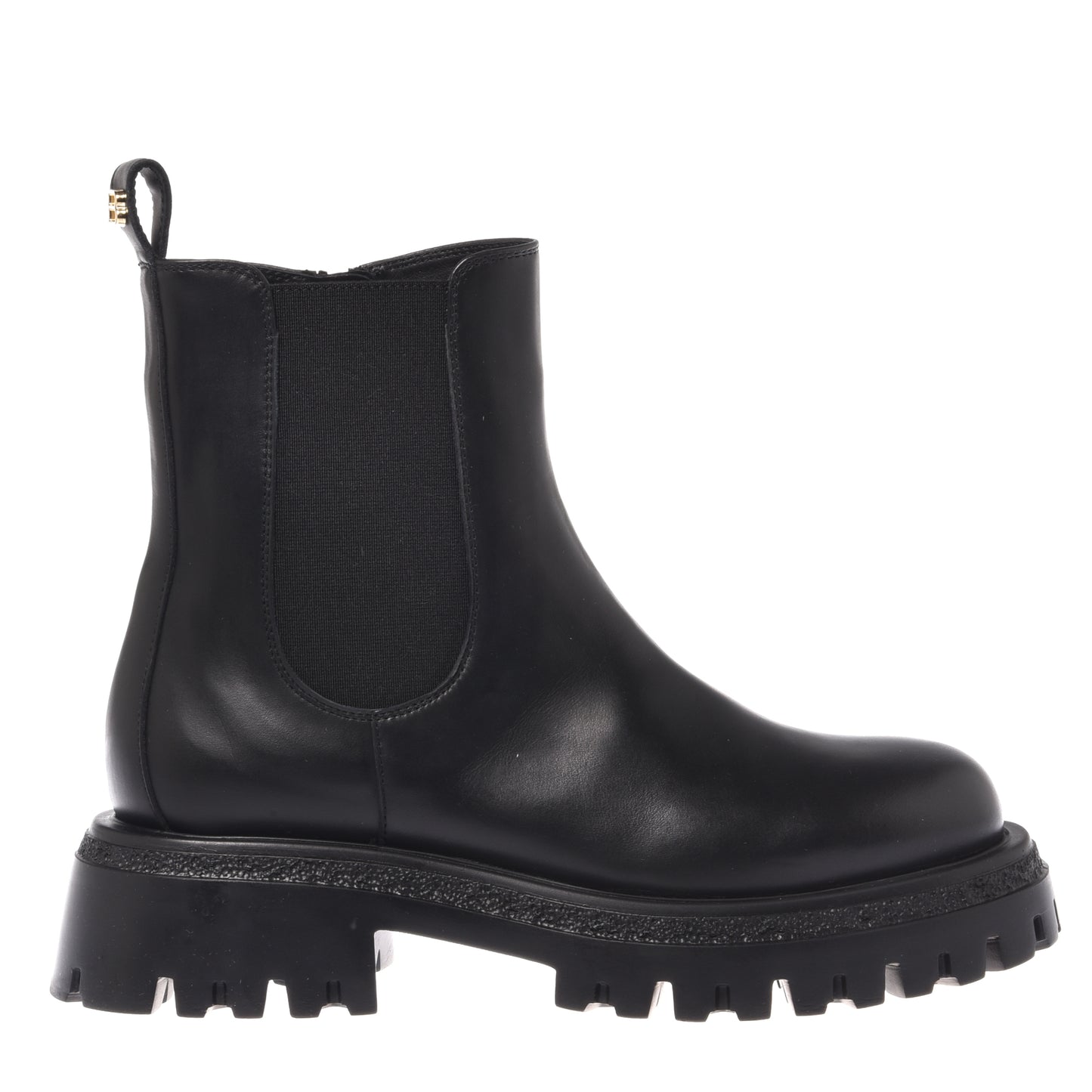 Black leather ankle boots