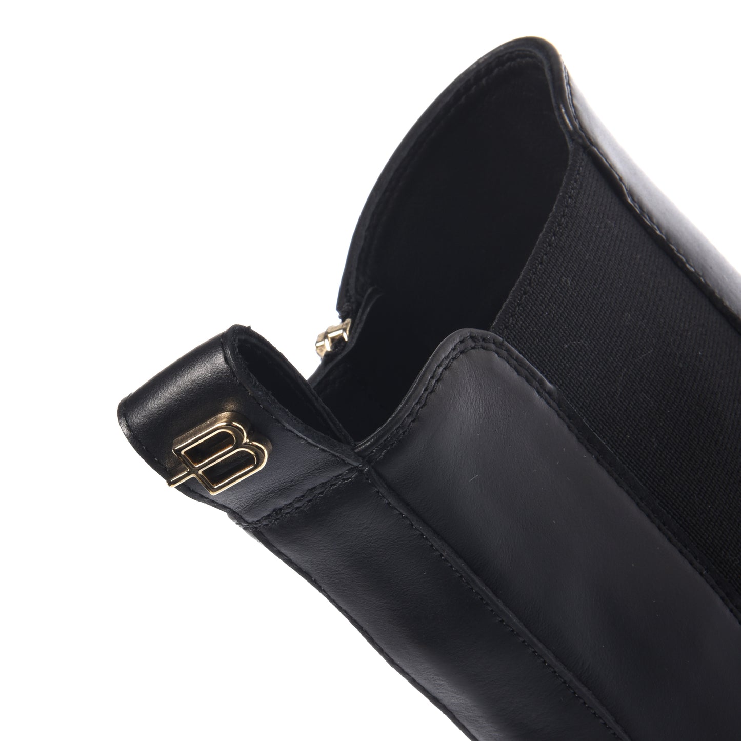 Black leather ankle boots