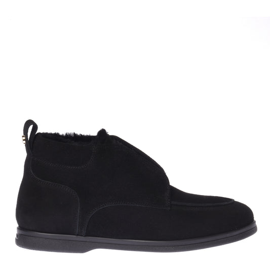 Black suede ankle boots