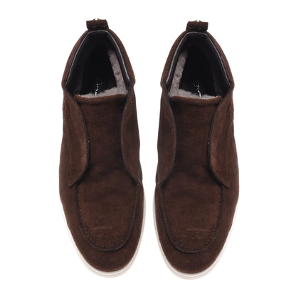 Stivaletti in pelle scamosciata marrone scuro