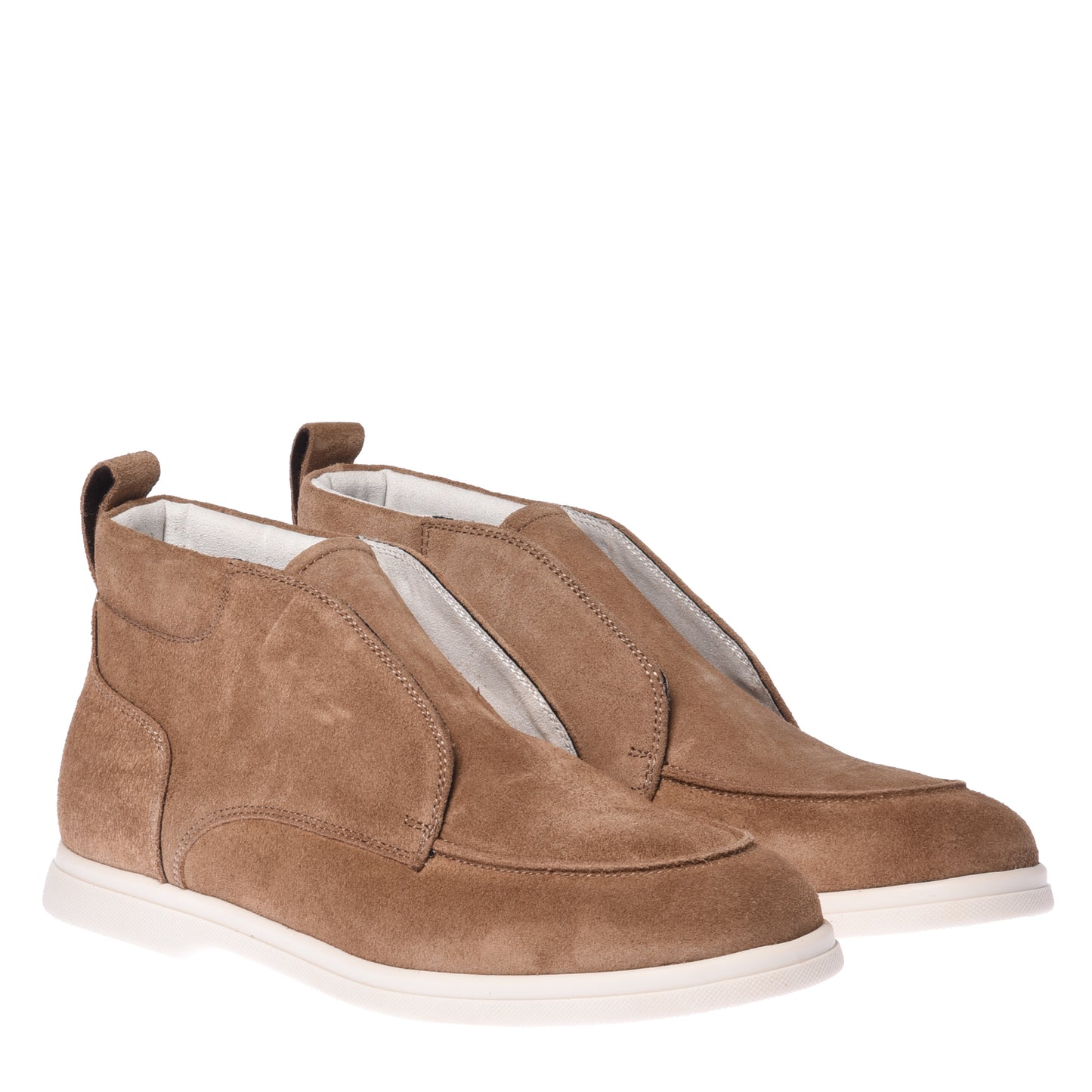 Stivaletto in pelle scamosciata beige