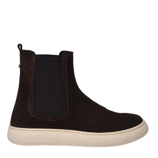 Dark brown suede ankle boots