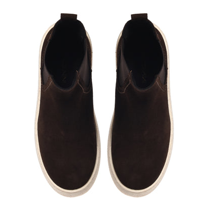 Stivaletti in pelle scamosciata marrone scuro