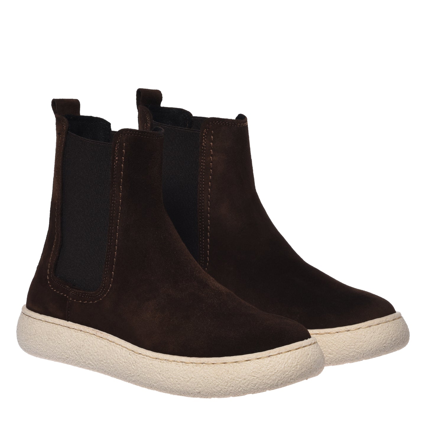 Stivaletti in pelle scamosciata marrone scuro