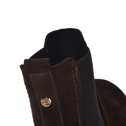 Stivaletti in pelle scamosciata marrone scuro