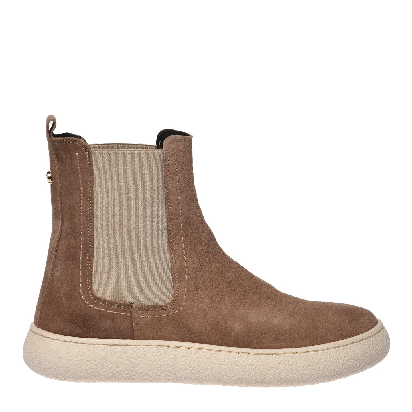 Stivaletti in pelle scamosciata color talpa