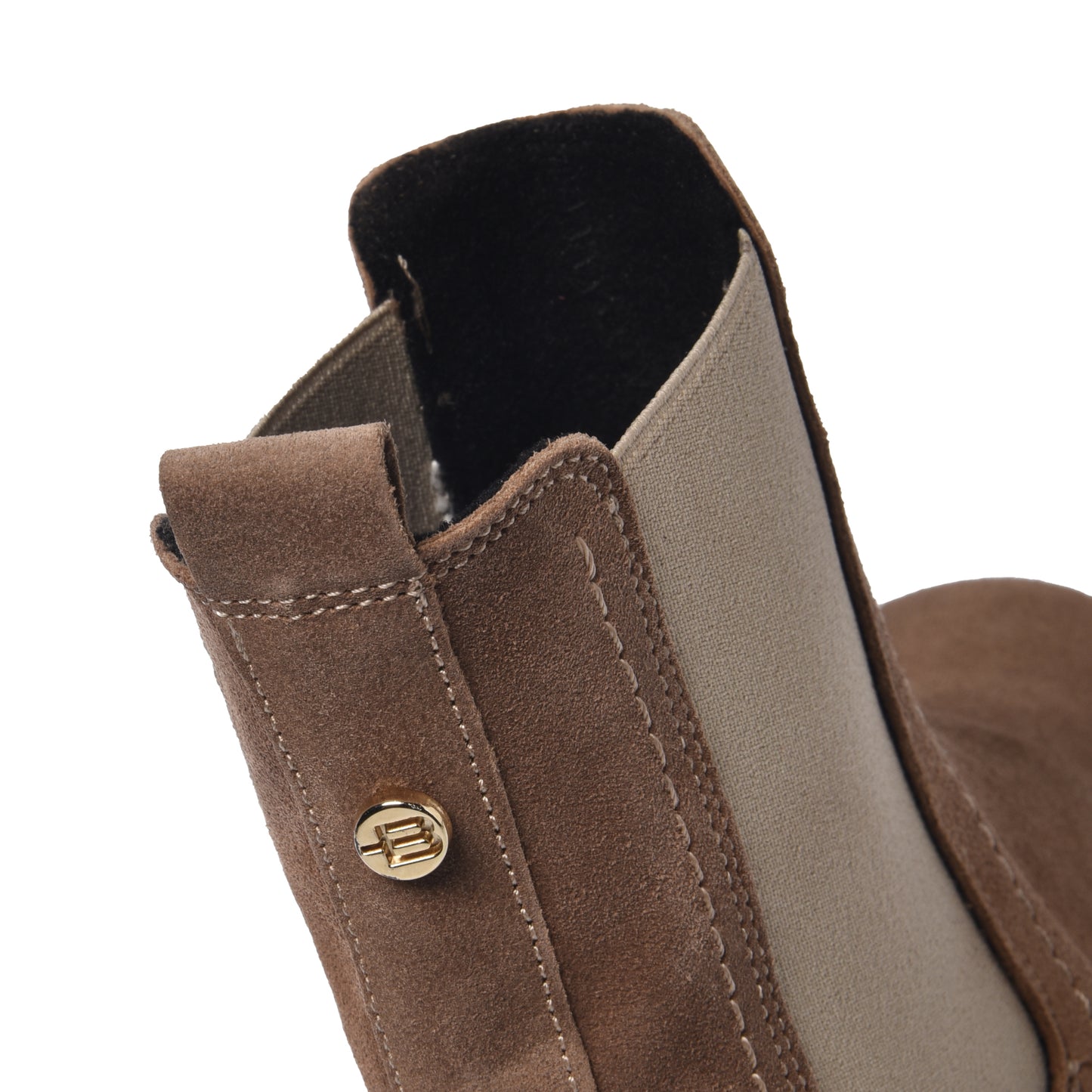 Stivaletti in pelle scamosciata color talpa