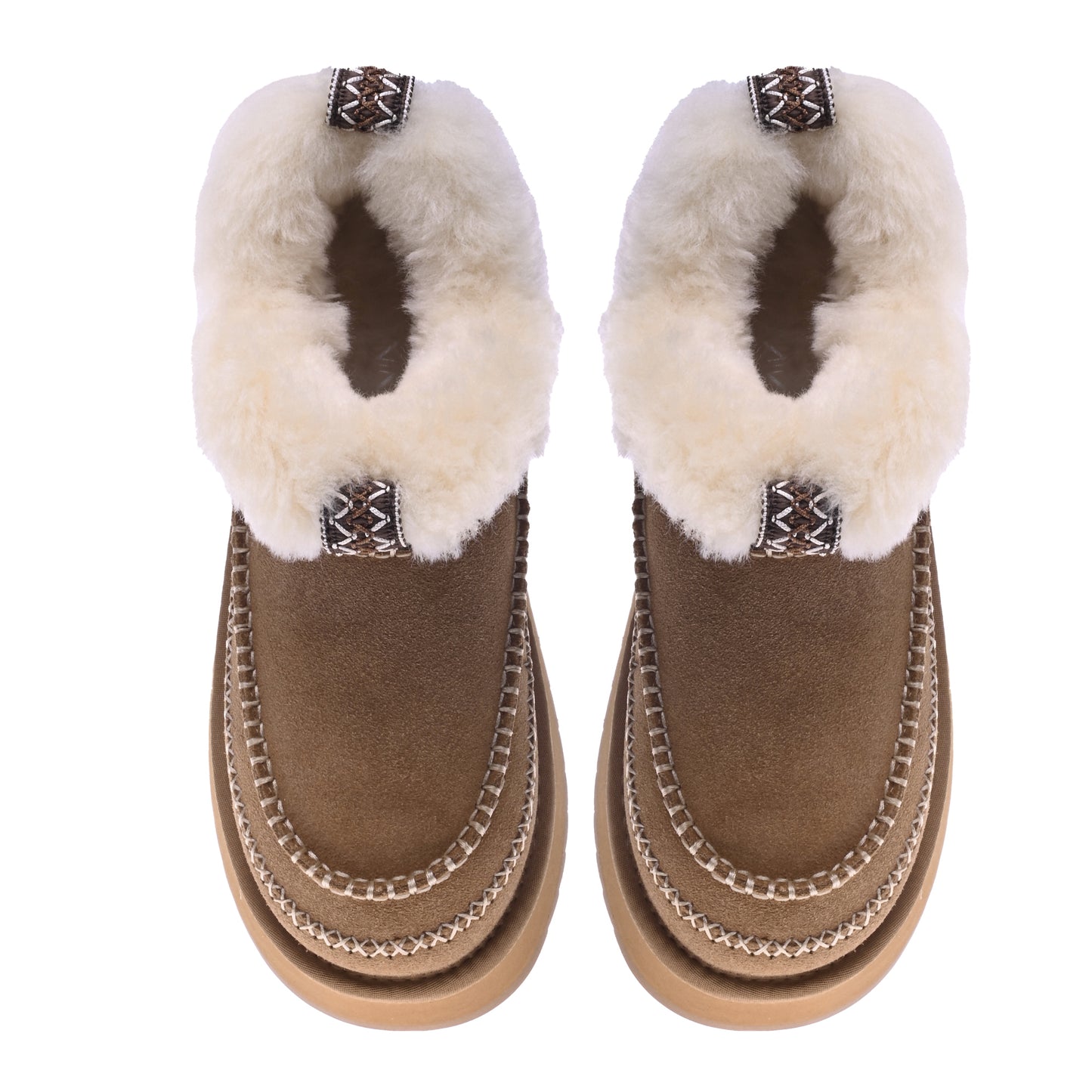 Bottines en daim brun