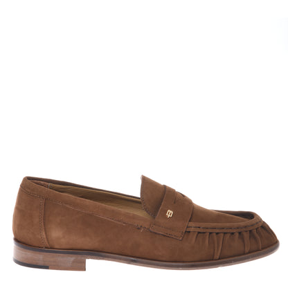 Brown suede loafer