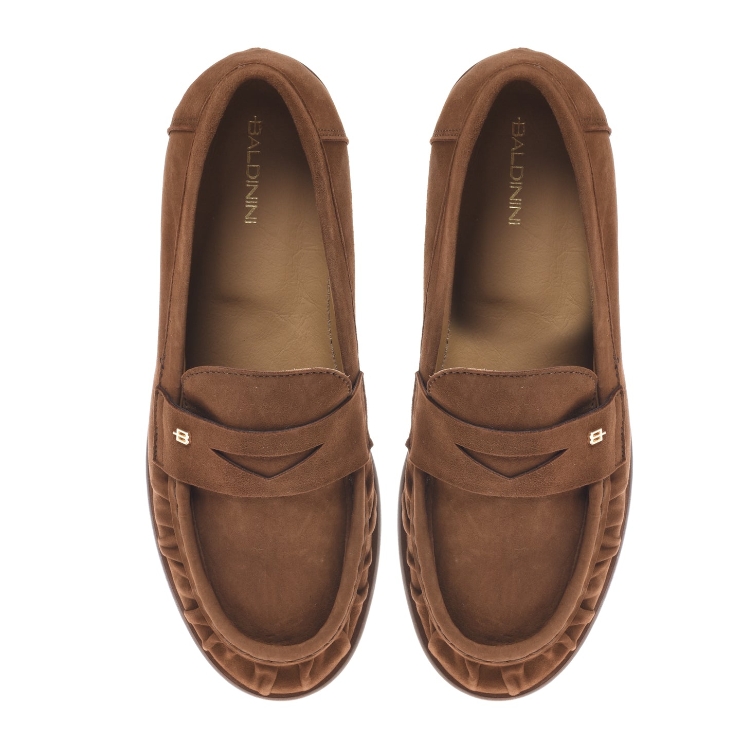 Brown suede loafer