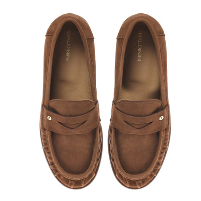 Brown suede loafer