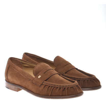 Brown suede loafer