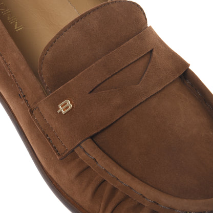 Brown suede loafer