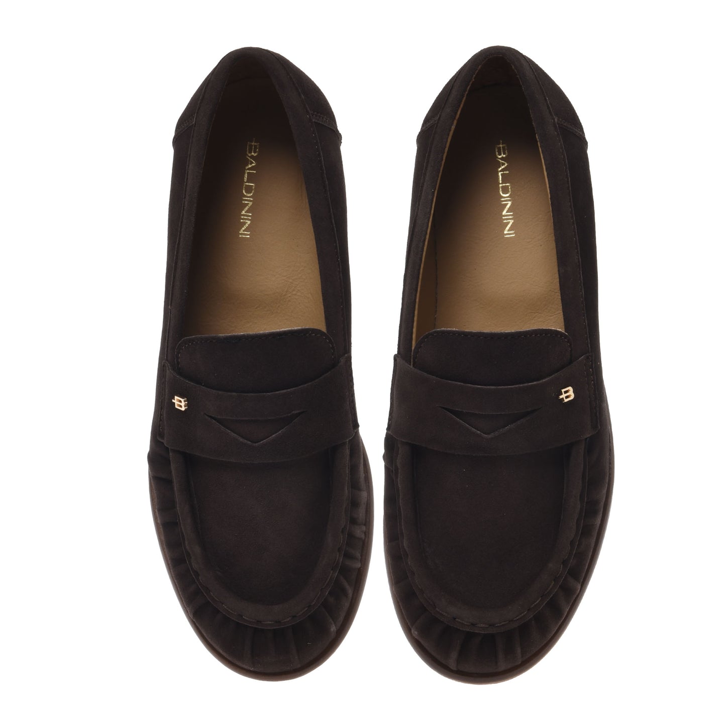 Mocassins en daim marron foncé