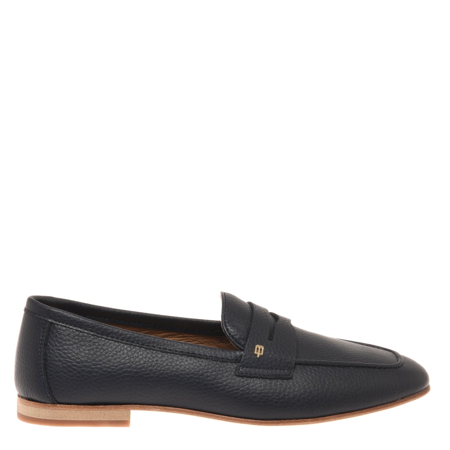 Mocassino in pelle bottalata blu