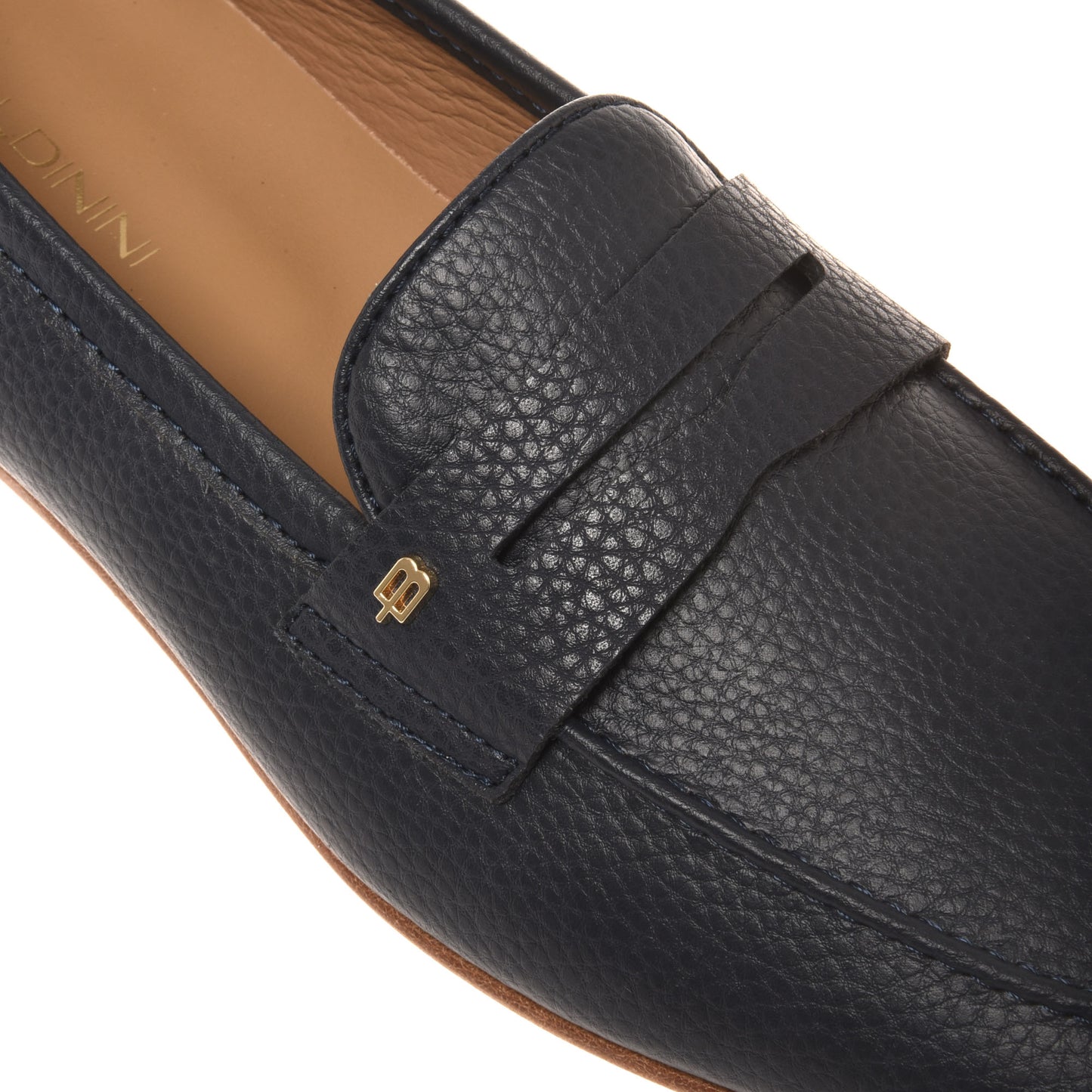 Mocassino in pelle bottalata blu