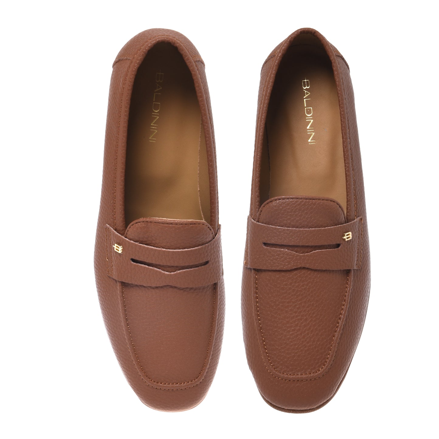Mocassin en cuir grainé marron