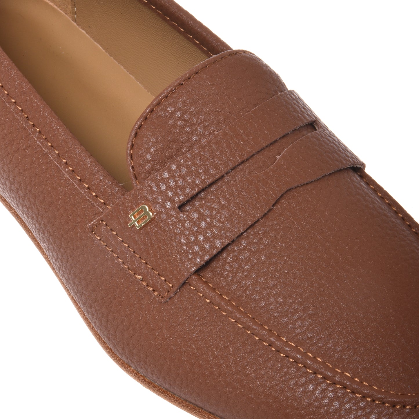 Mocassin en cuir grainé marron