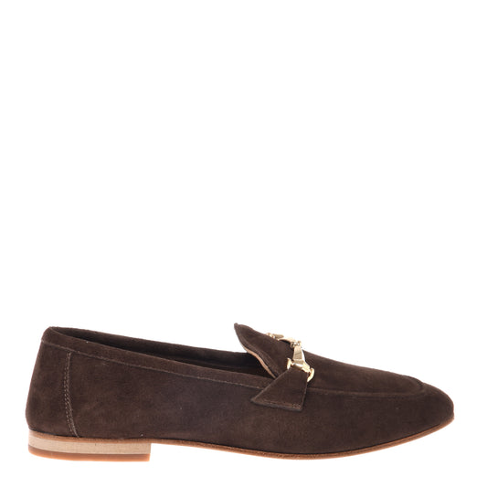 Dark brown suede loafer