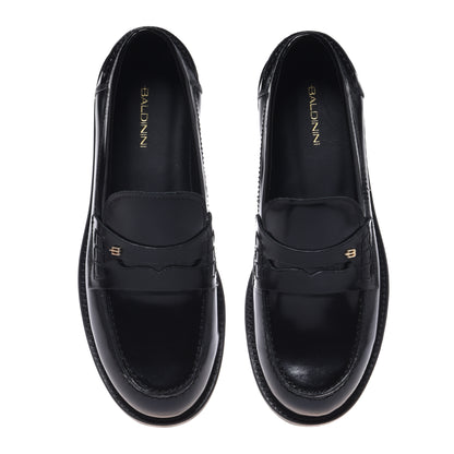 Mocassins en cuir brossé noir