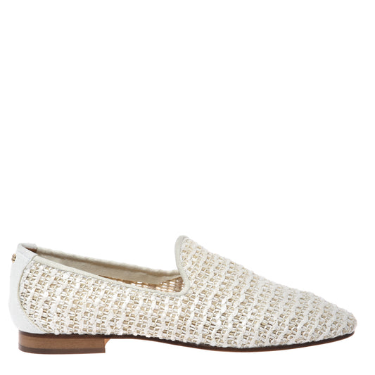 Off-white raffia loafer