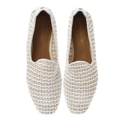 Off-white raffia loafer