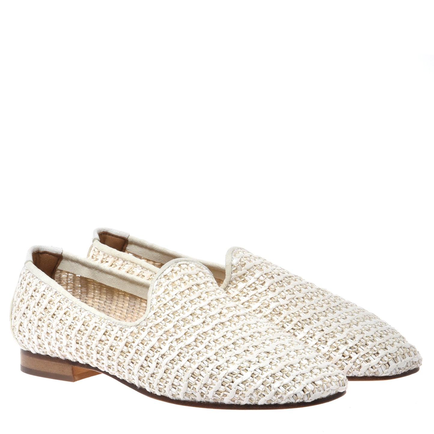 Off-white raffia loafer