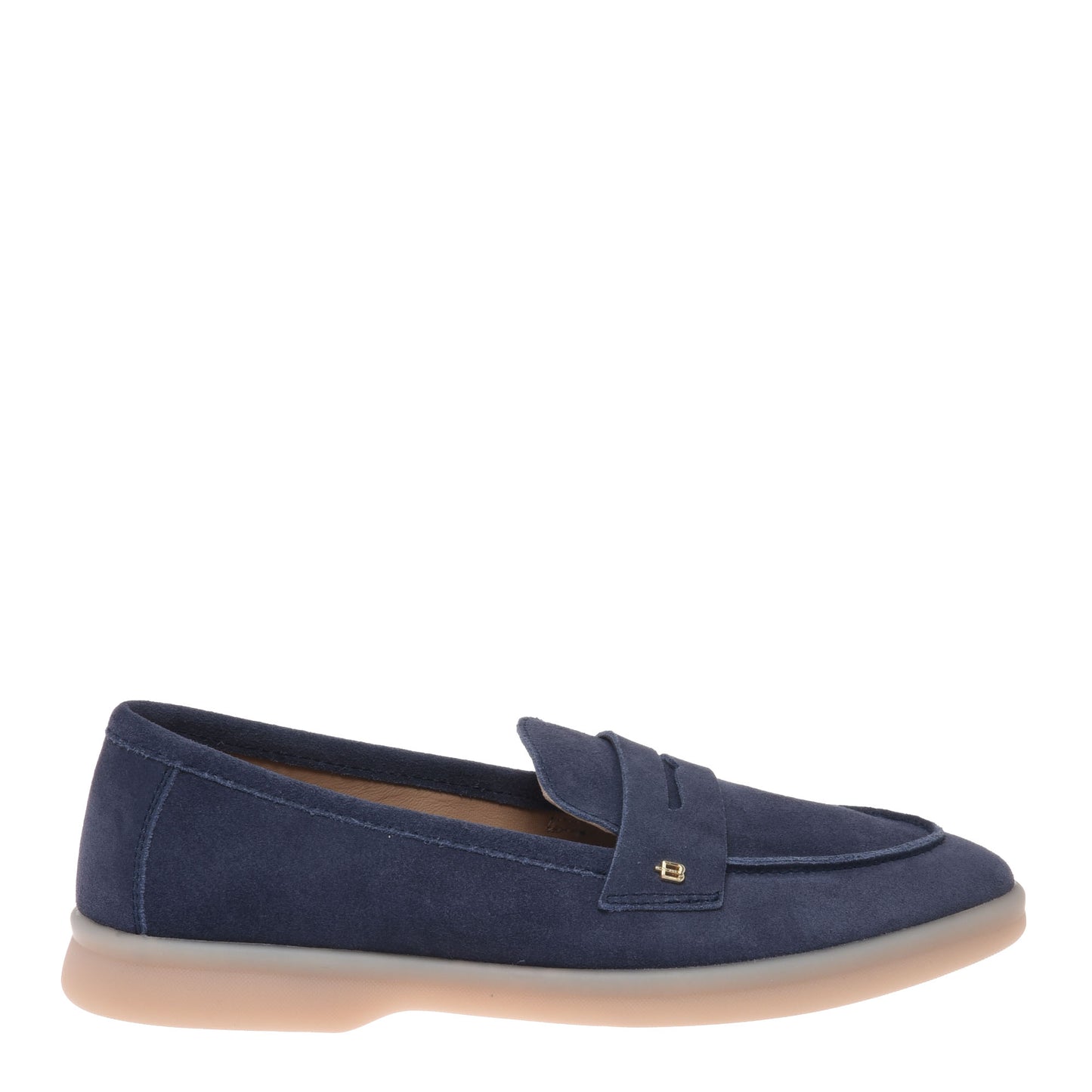 Blue suede loafer