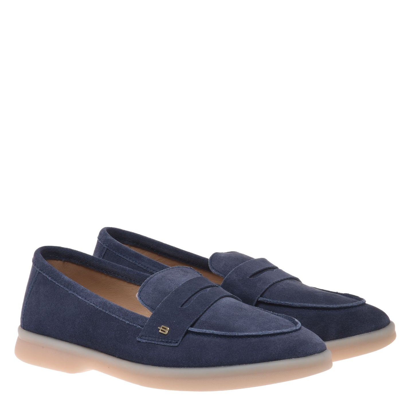 Blue suede loafer