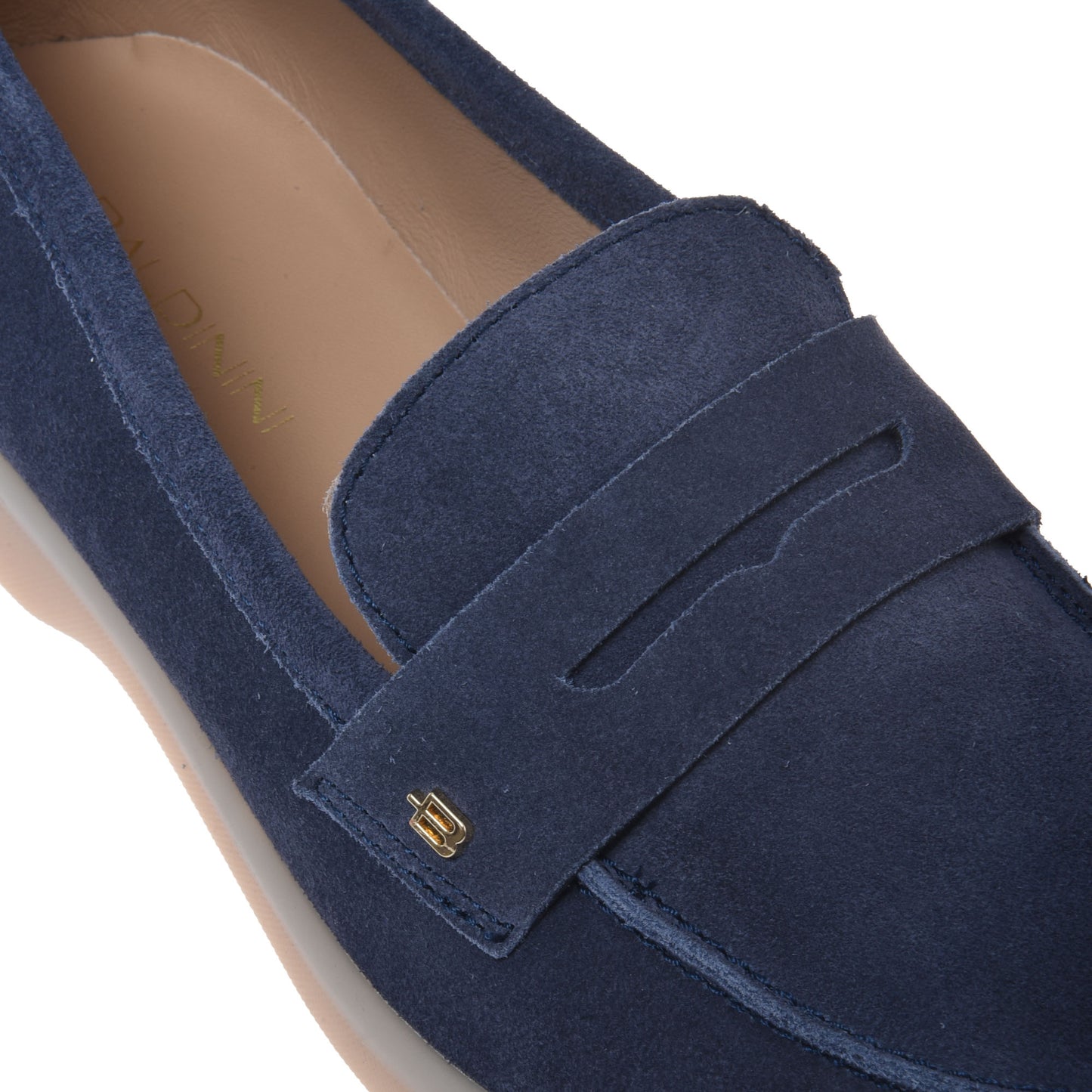 Blue suede loafer